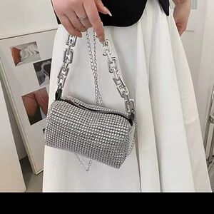 Elegant Silver Chain Mini Bag